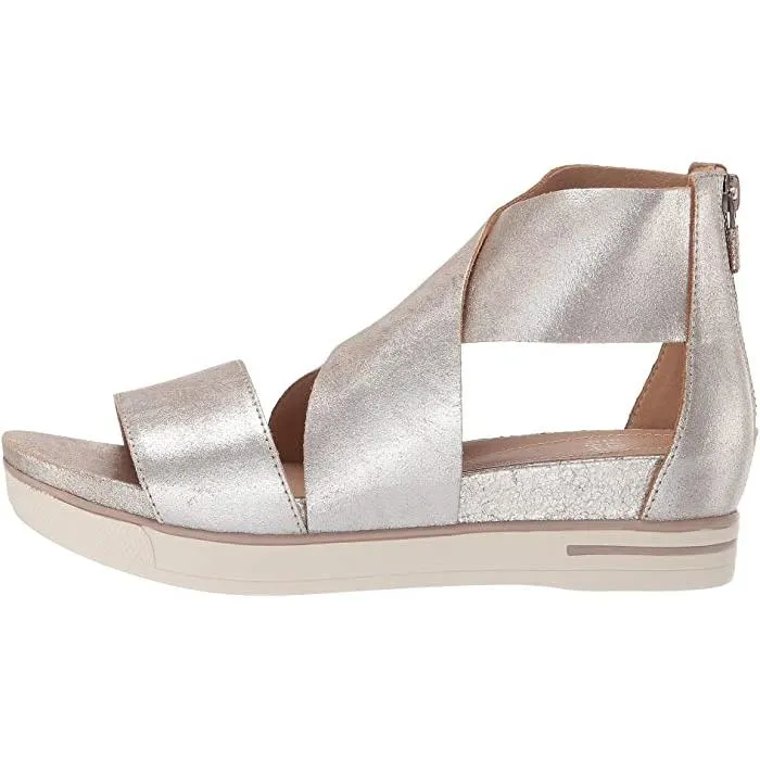 Sport Crisscross Frozen Metallic Platform Sandals