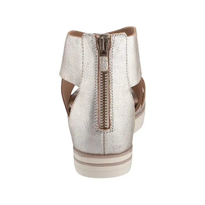 Sport Crisscross Frozen Metallic Platform Sandals