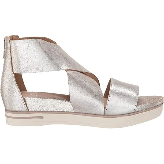 Sport Crisscross Frozen Metallic Platform Sandals