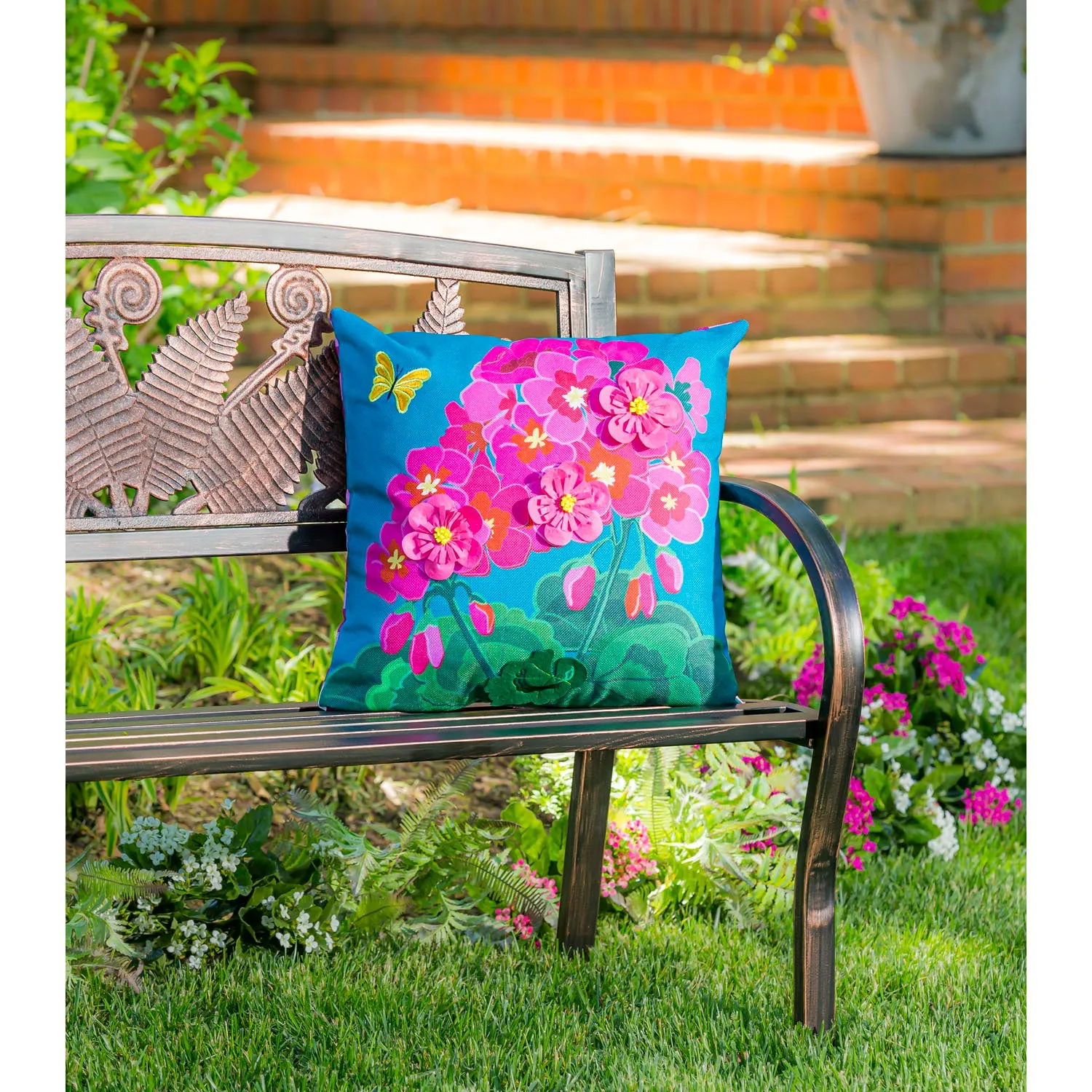 Spring Geraniums Interchangeable Pillow Cover,4plc441bl