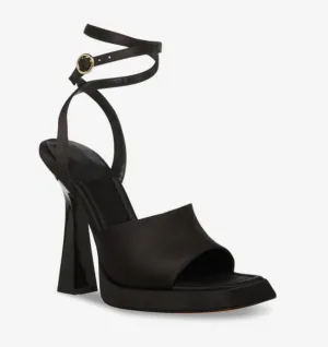 Square Toe Buckle Strap Stiletto Heel