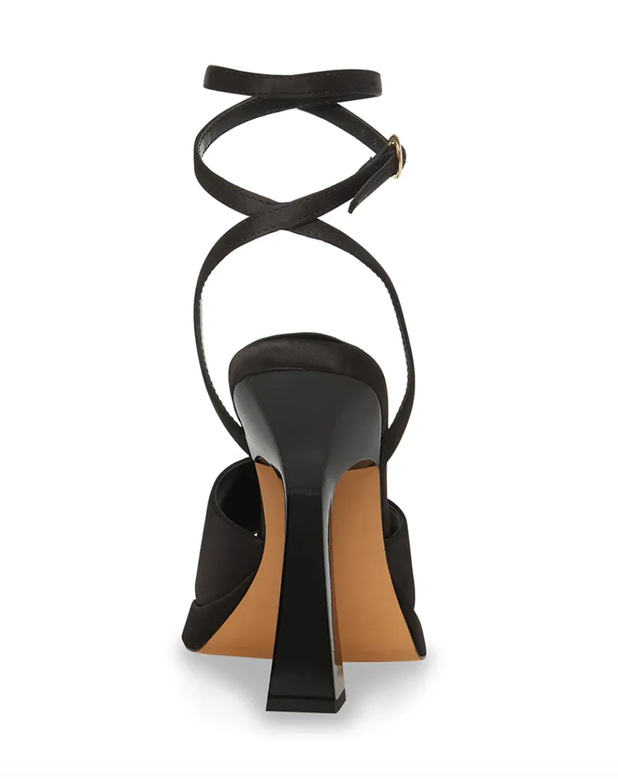 Square Toe Buckle Strap Stiletto Heel