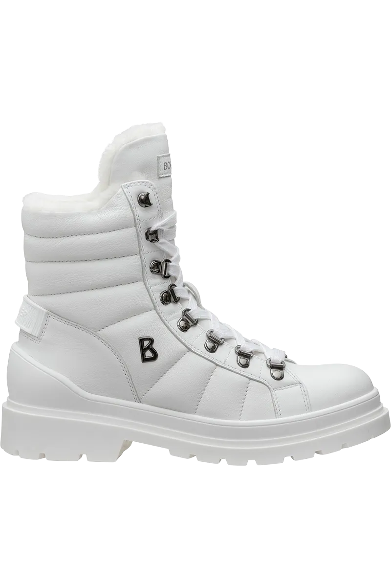 St. Moritz Stitched Leather & Shearling Spike Boots