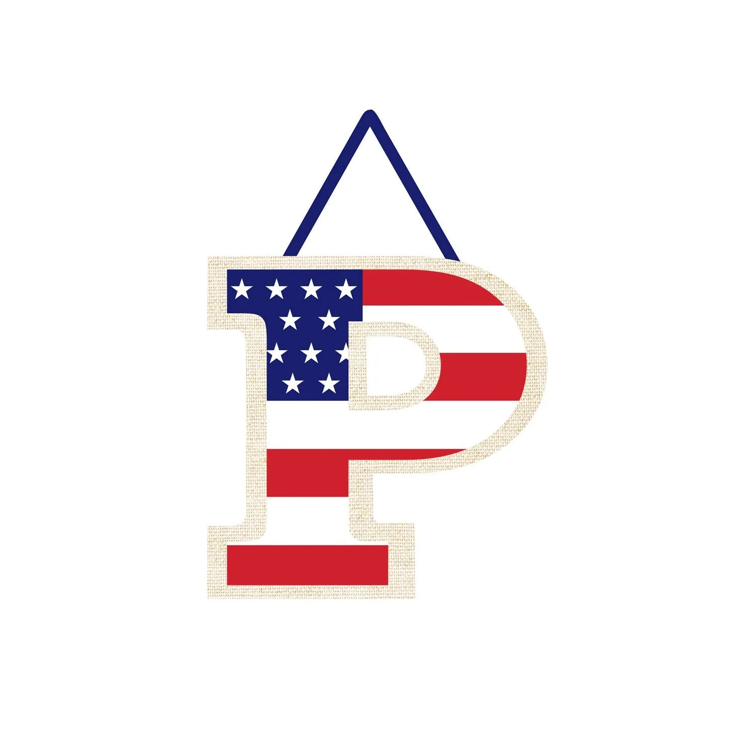 Stars and Stripes Monogram Door Décor, Letter P,2dhb1442p