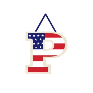 Stars and Stripes Monogram Door Décor, Letter P,2dhb1442p