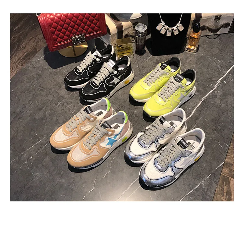 Start Sneakers Graffiti Shoes Woman Sport Zapatos De Mujer  Lace Up Running Shoes Ins Hot Distressed sneakers Retro Ladies Shoes