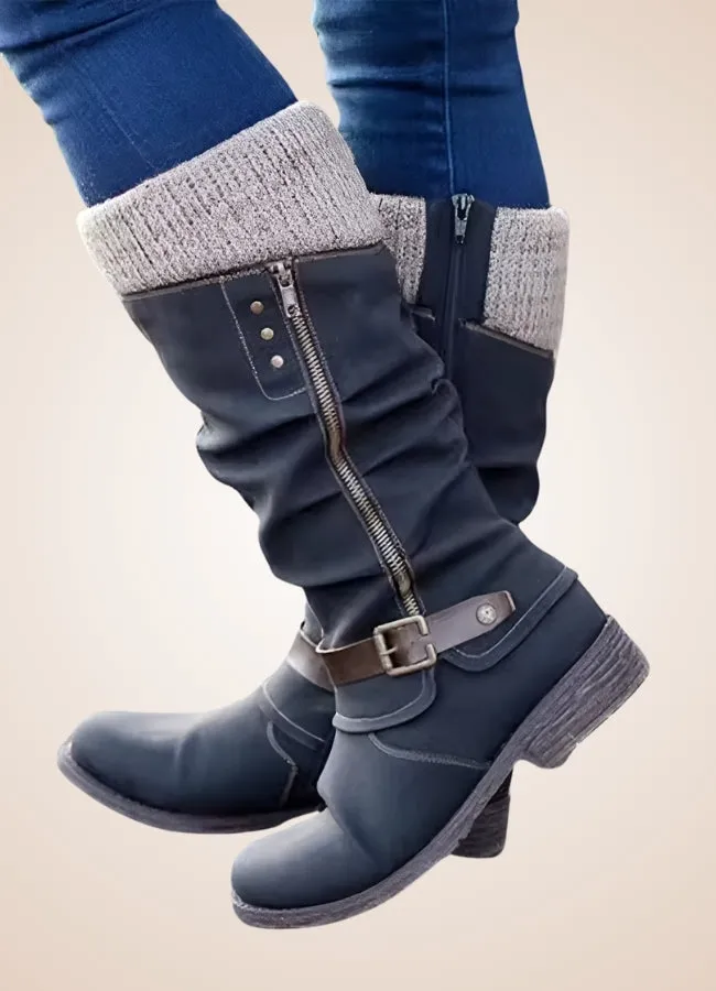 Steampunk Winter Mid Calf Boots