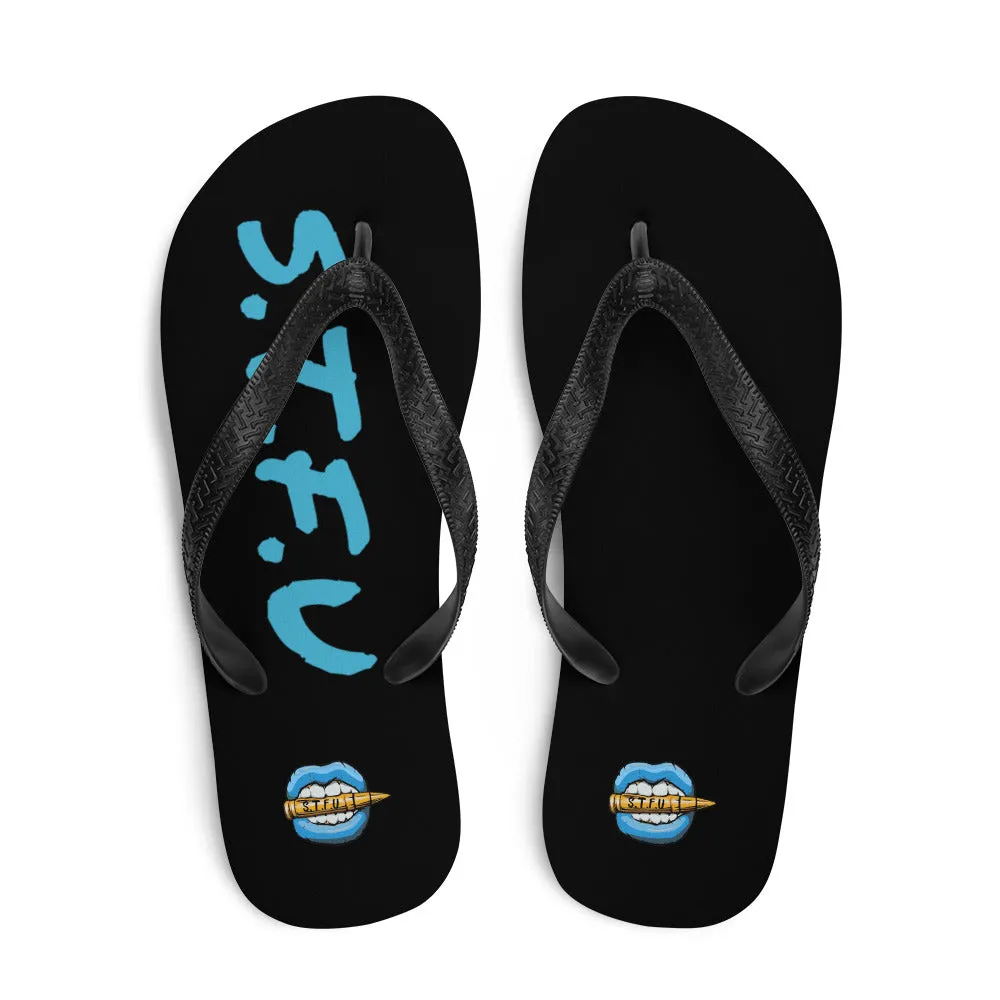 STFU Ice Blue Logo Flip-Flops