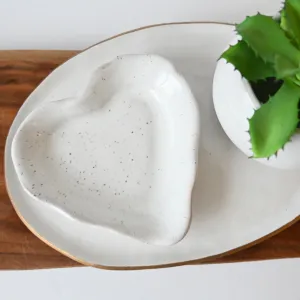 Sweet Heart Dish Eyelet White