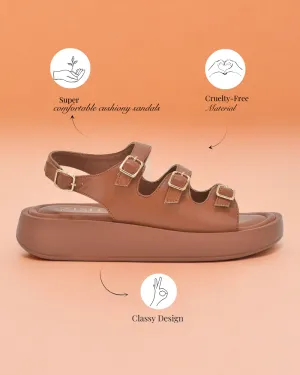 Tan Triple Strap Sandals