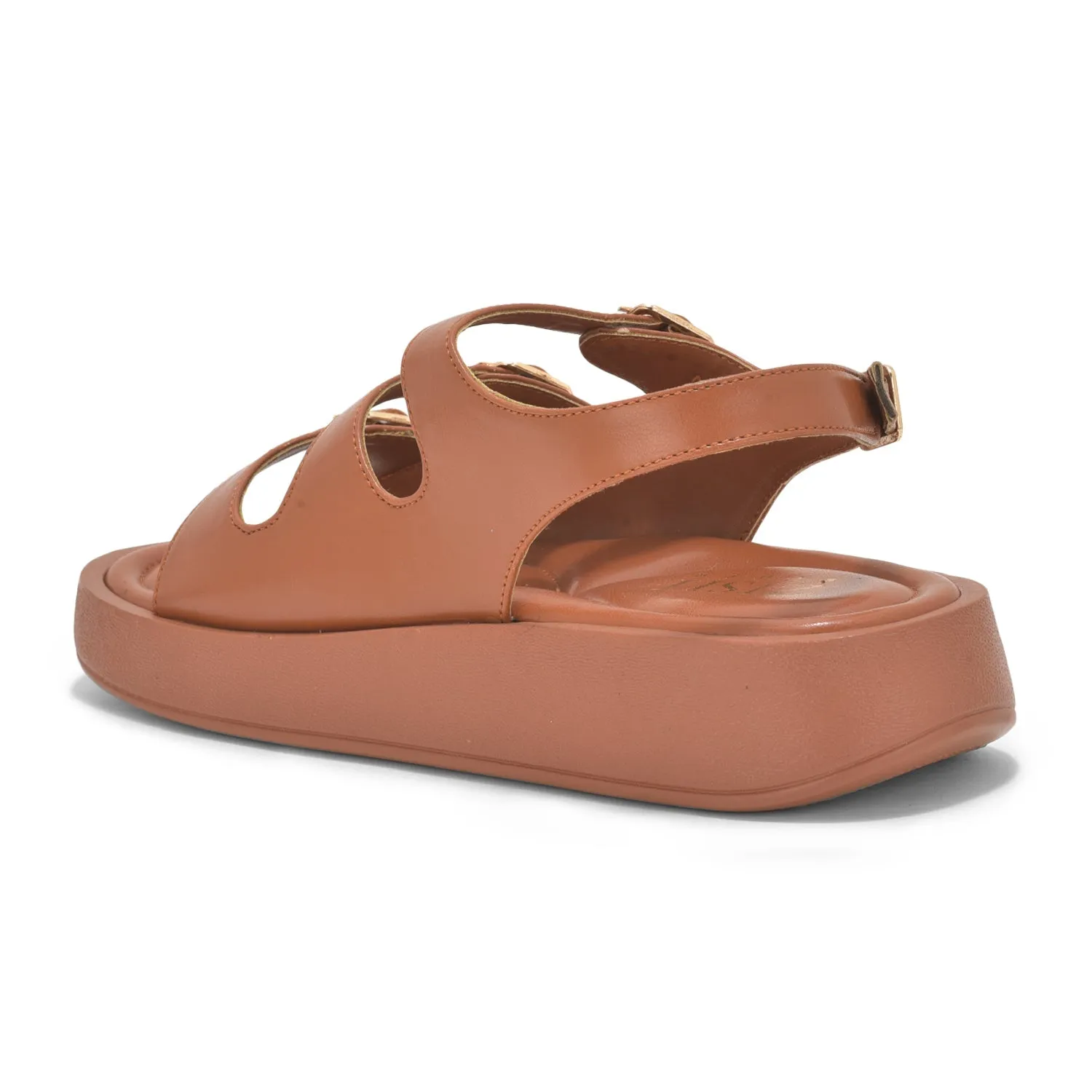 Tan Triple Strap Sandals