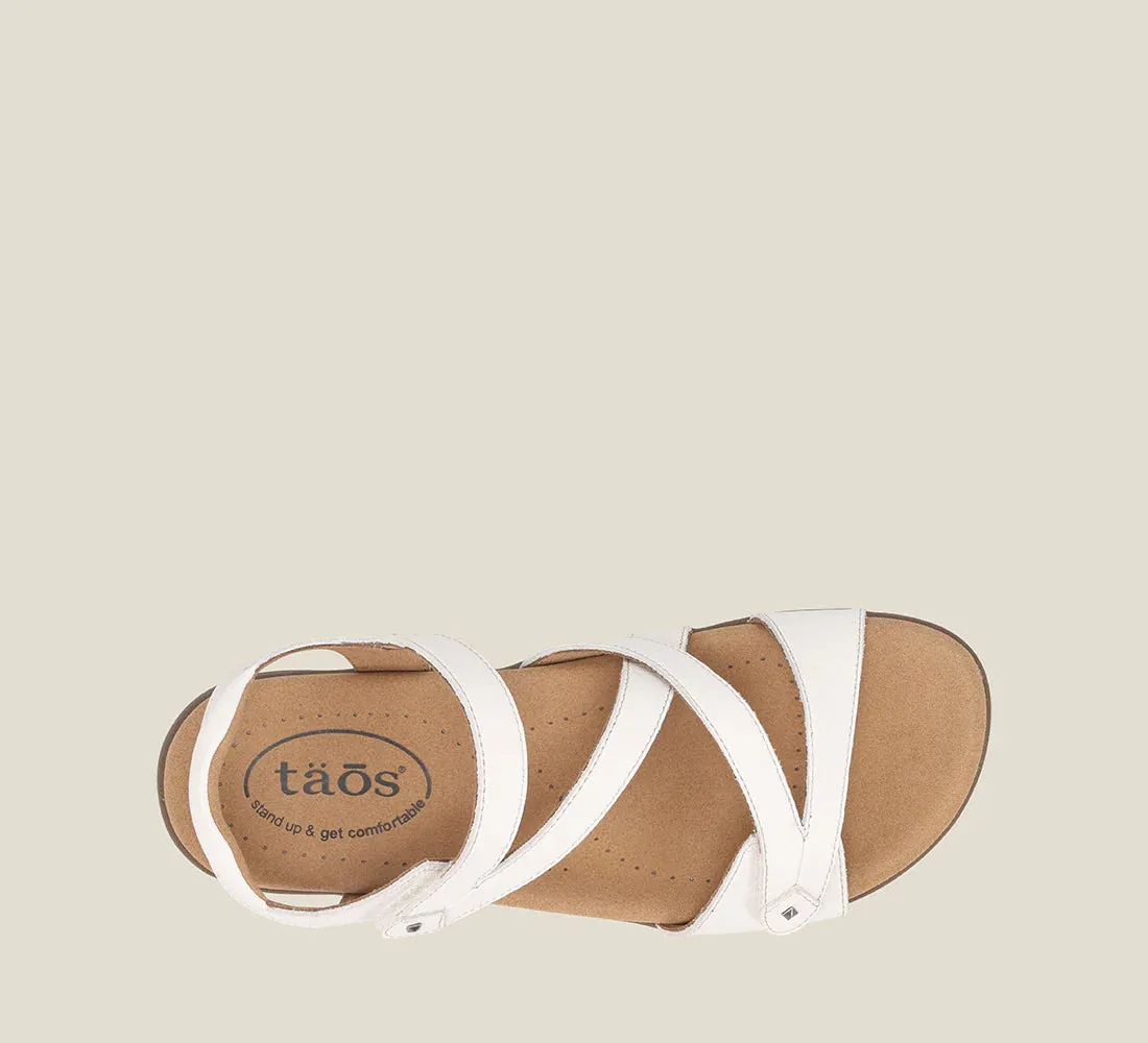 TAOS BIG TIME WHITE LEATHER SANDAL