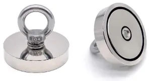 The behemoth (1200 lb) threaded hole and eyelet fishing magnet