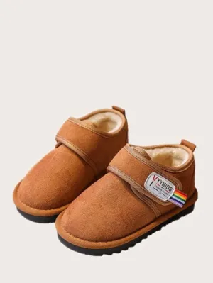 Toddler Boys Chap Decor Fuzz Lined Ankle Boots- FDs