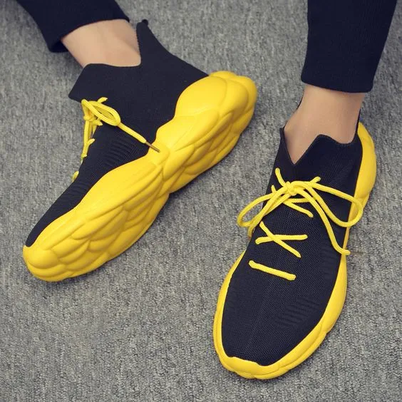 Trendy High Top FlyKnit Sneaker Shoes for Men