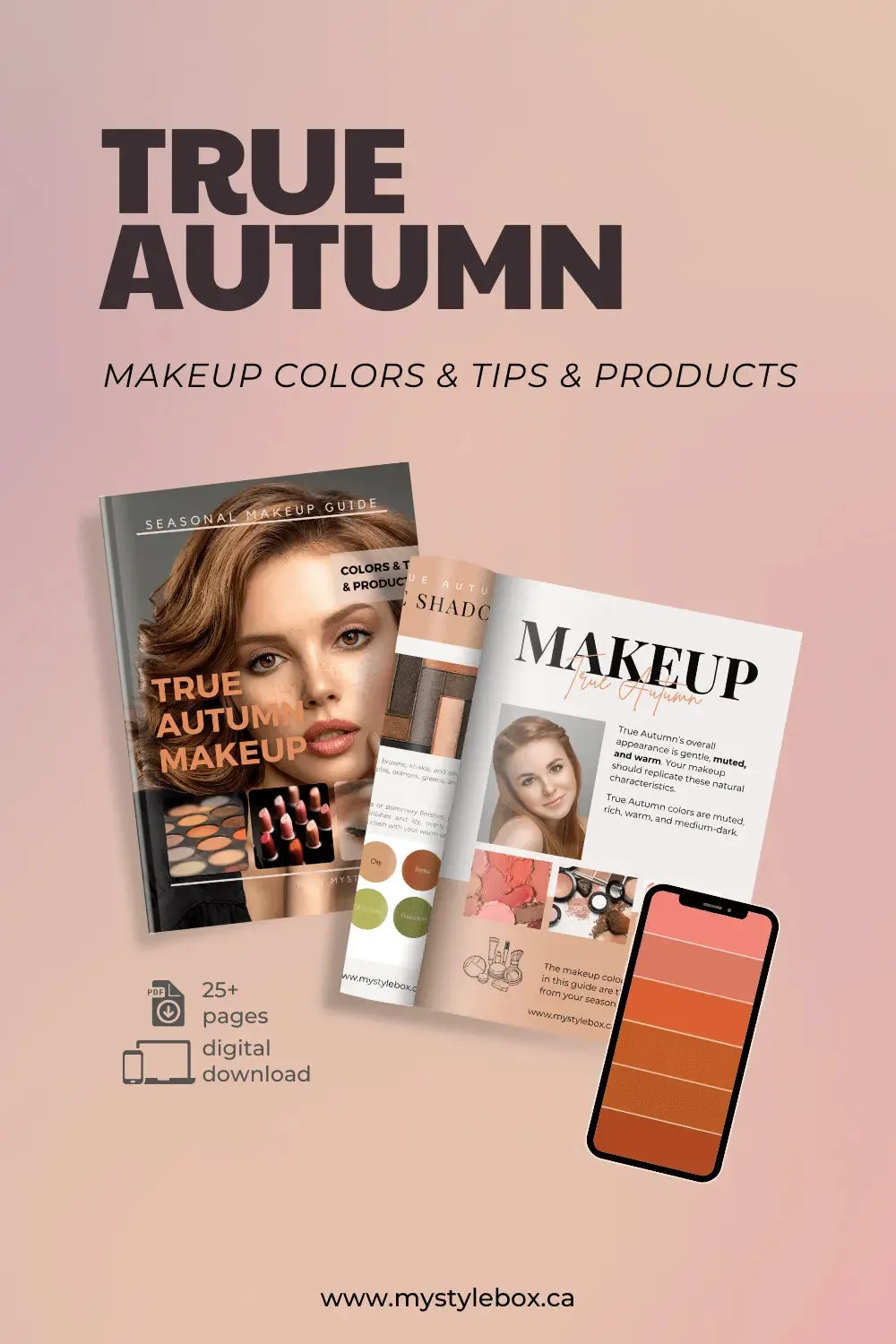 True Autumn Digital Color Palette and Makeup Guide