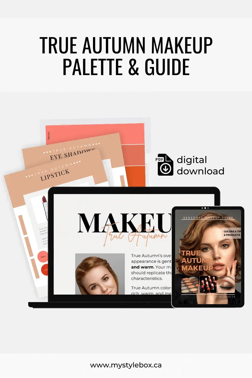 True Autumn Digital Color Palette and Makeup Guide