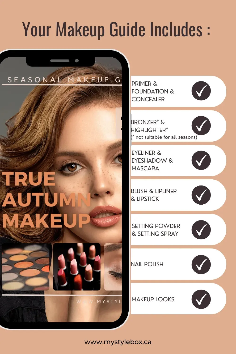 True Autumn Digital Color Palette and Makeup Guide