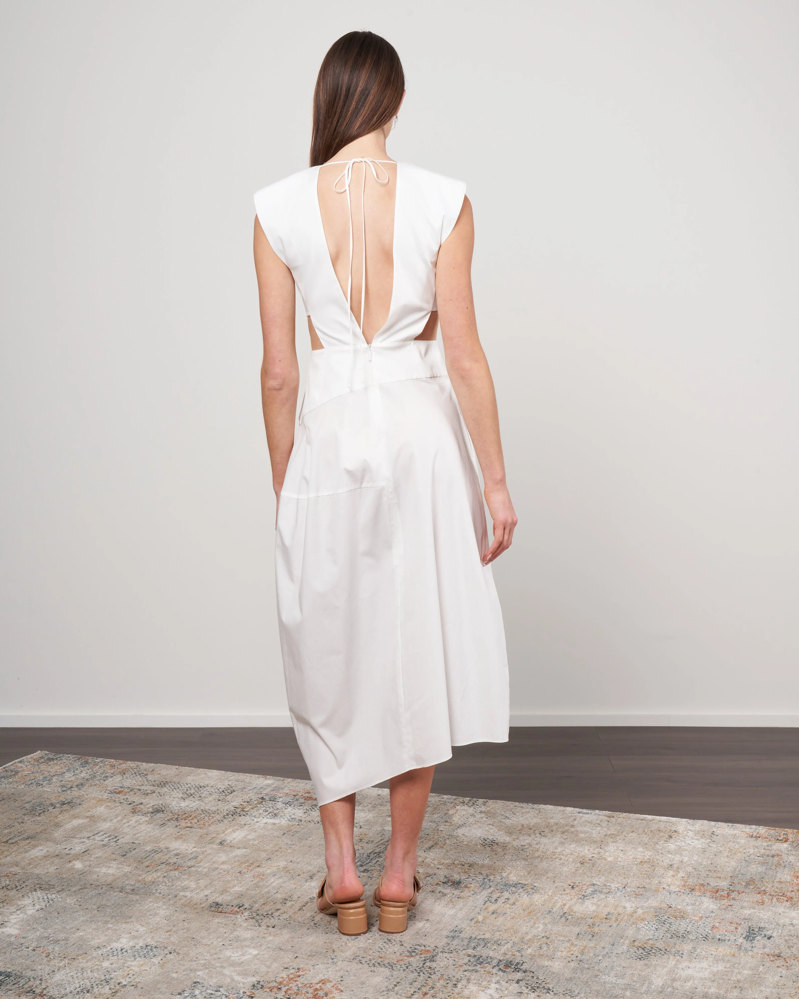 tulipe dress - white/black multi
