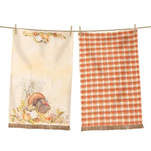 Turkey & Plaid Tea Towel