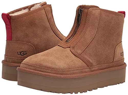UGG Women's Neumel Platform Zip Fashion Boot, Chestnut, 8