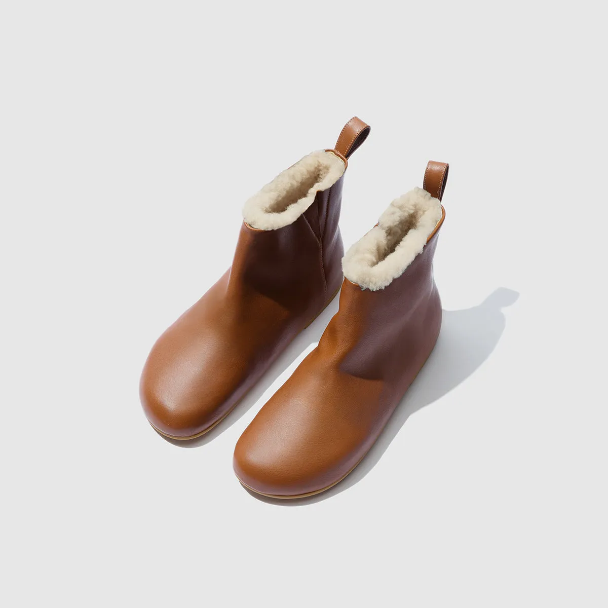 UMBER SHORT BOOT WITH SHEARLING