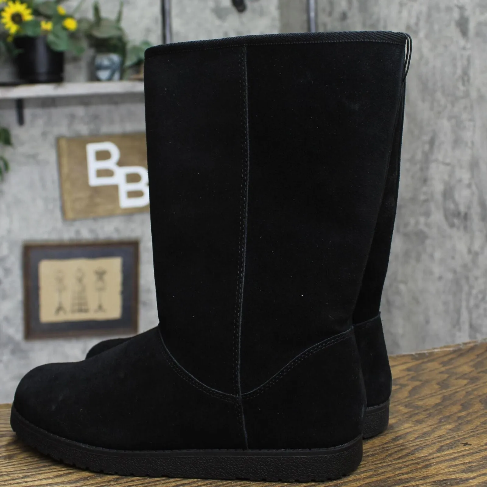 Universal Thread Womens Sarah Suede Shearling Winter Boots 91467407 Black 11M