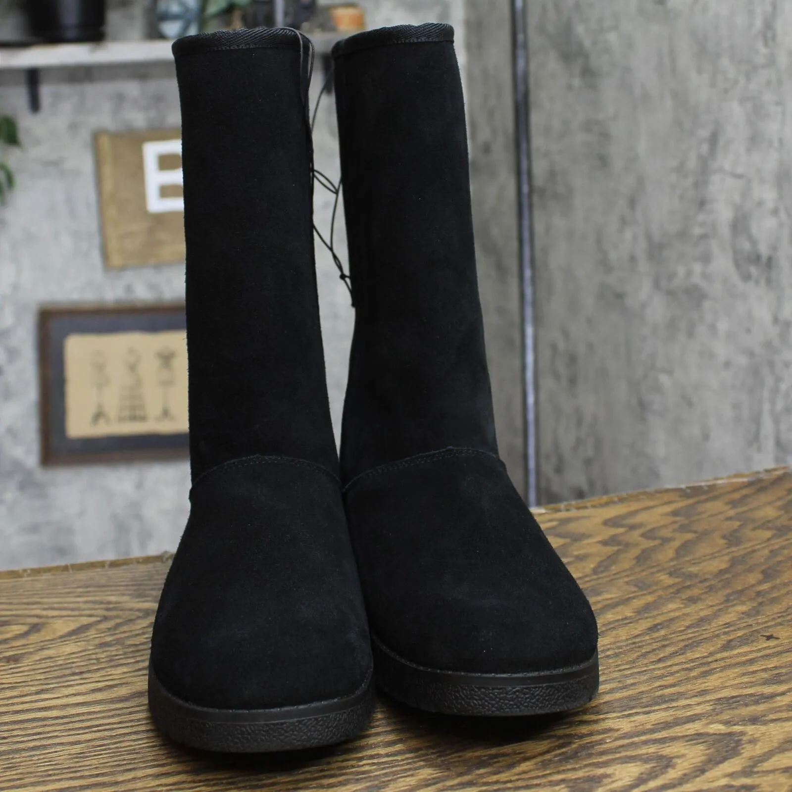 Universal Thread Womens Sarah Suede Shearling Winter Boots 91467407 Black 8M