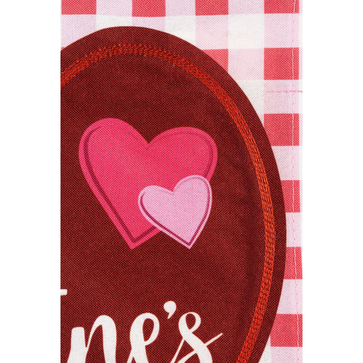 Valentine Hearts and Checks  House Linen Flag,13l10119