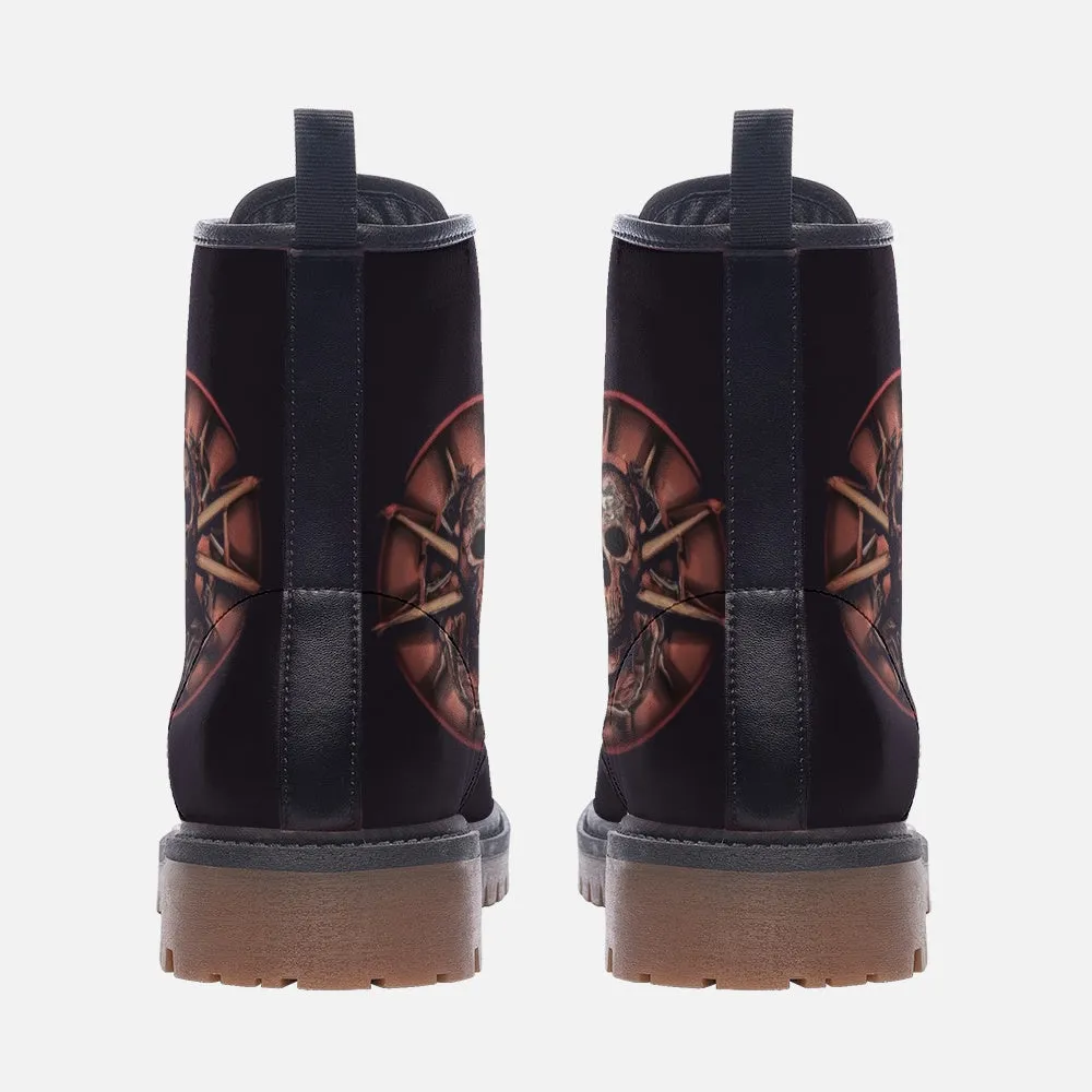 Vegan Combat Boots Dark Purple