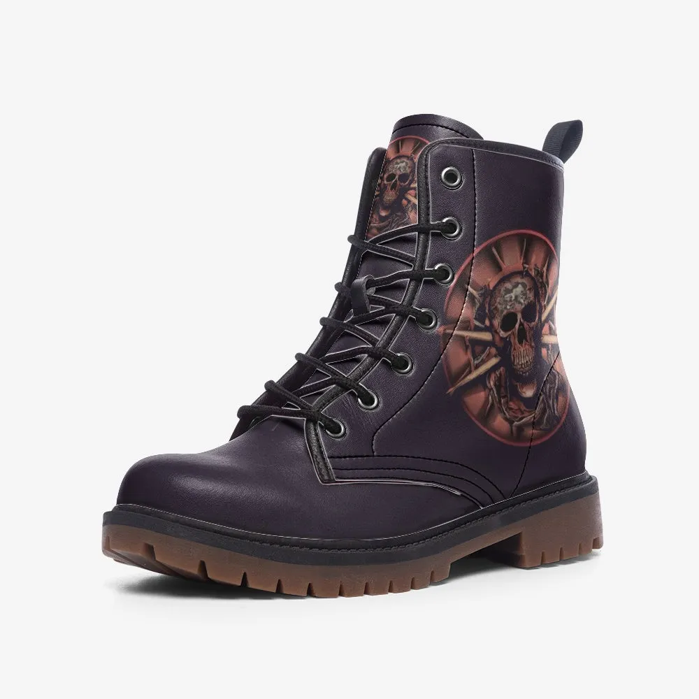 Vegan Combat Boots Dark Purple