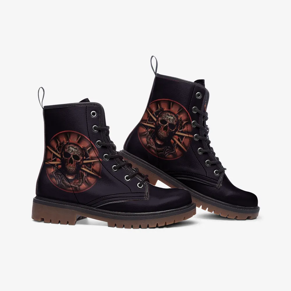 Vegan Combat Boots Dark Purple