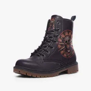 Vegan Combat Boots Dark Purple