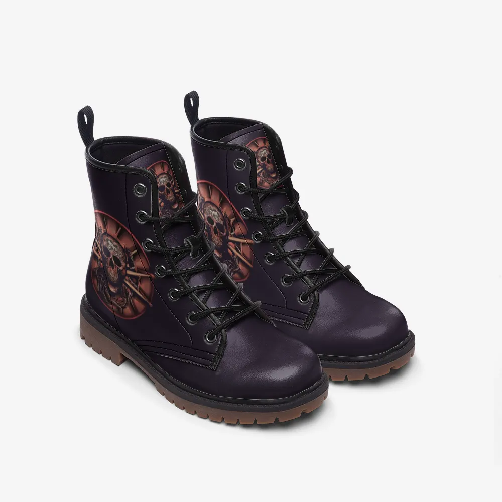 Vegan Combat Boots Dark Purple