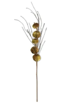 Velvet Pumpkin Stem 38" - Green