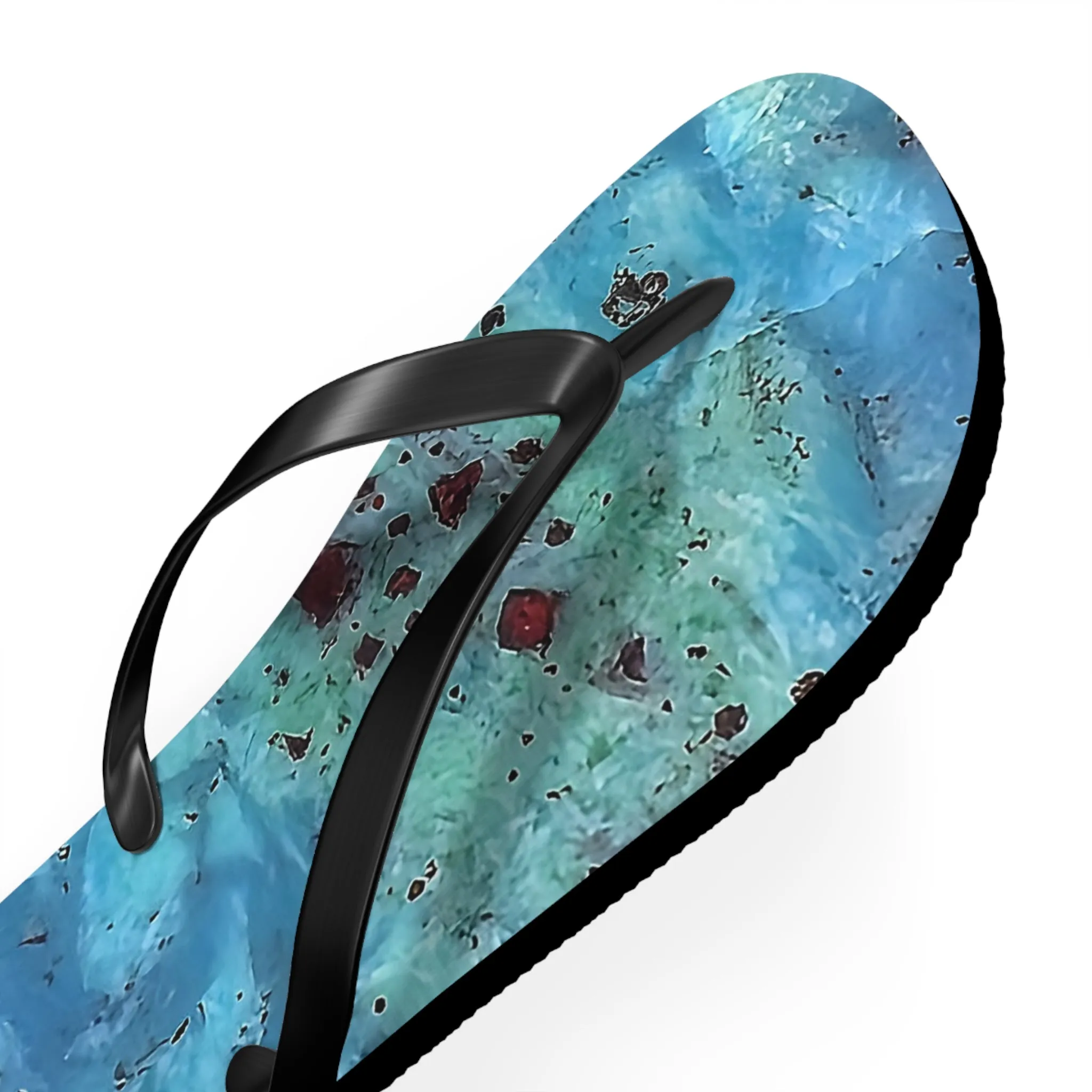 Vibrant Unisex Beachwear Flip Flops With Tie-dye Like  Agate Patterns