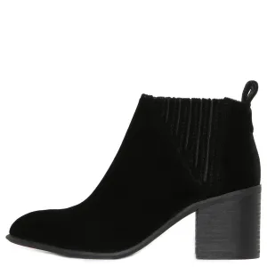 Viggo Black Suede Heeled Booties