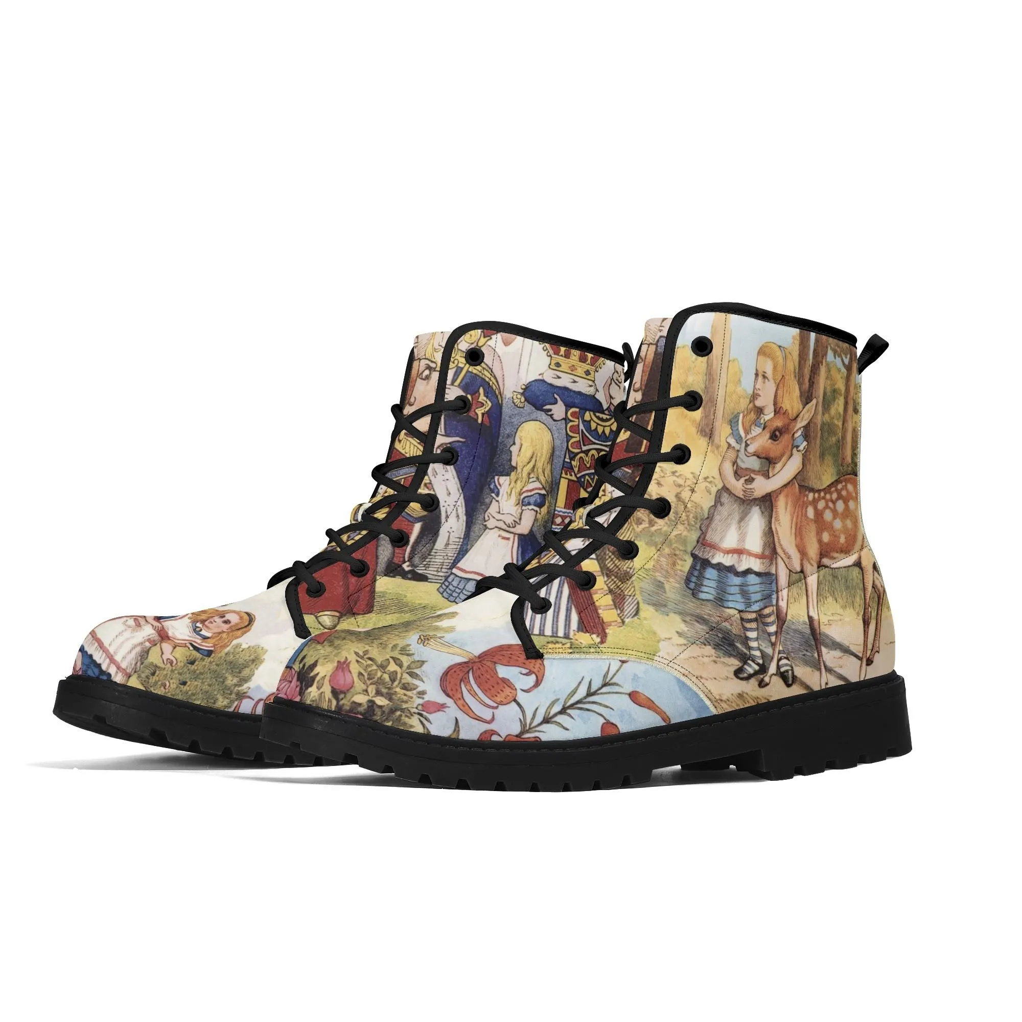 Vintage Alice In Wonderland Ankle Boots