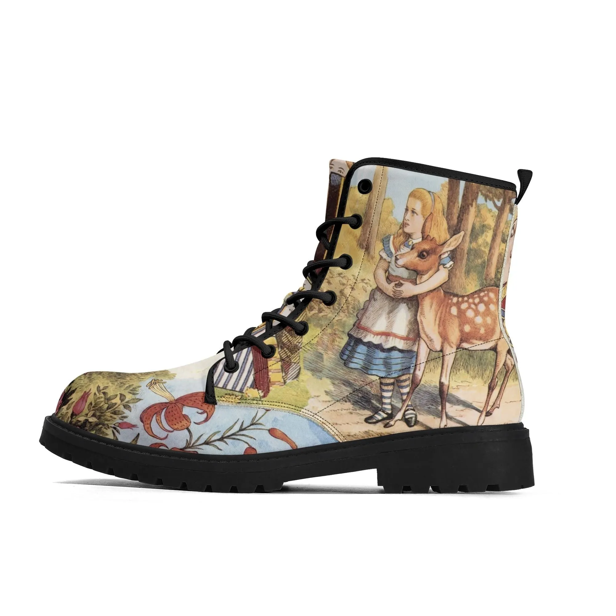 Vintage Alice In Wonderland Ankle Boots