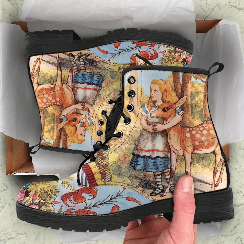 Vintage Alice In Wonderland Ankle Boots