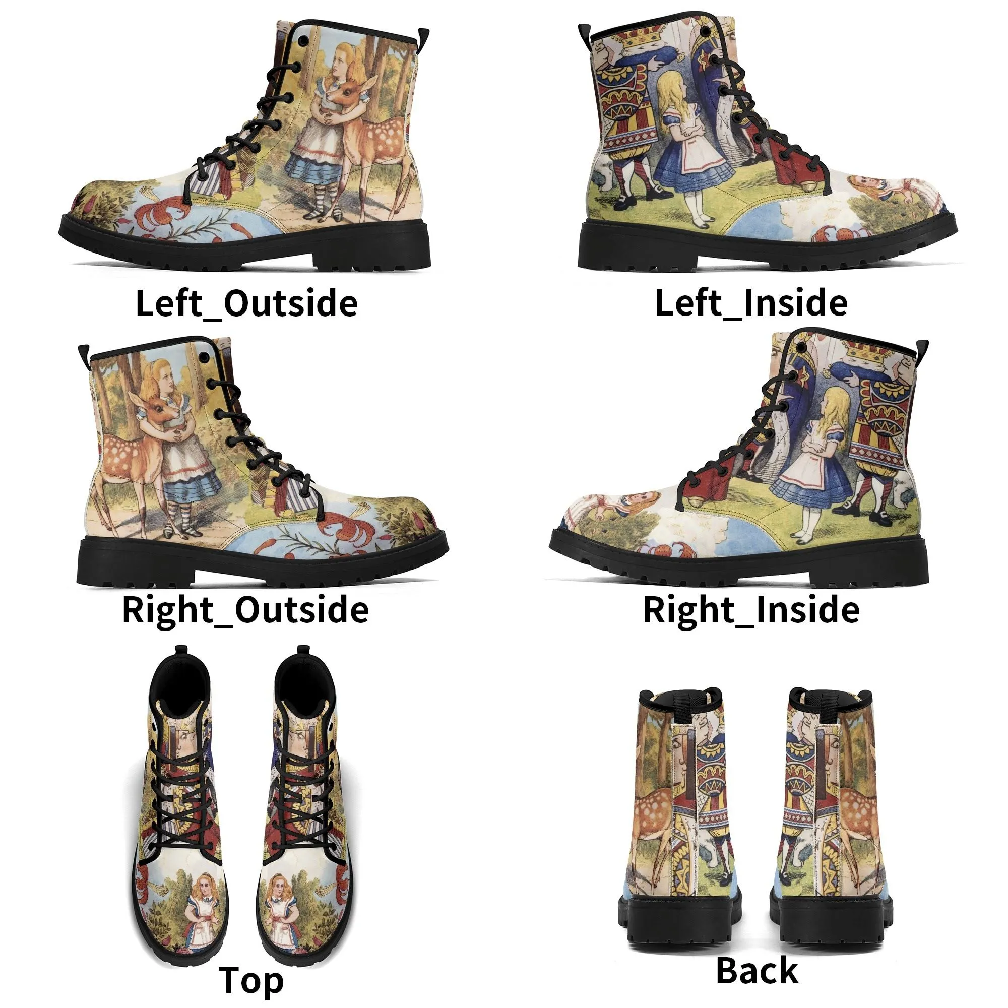 Vintage Alice In Wonderland Ankle Boots