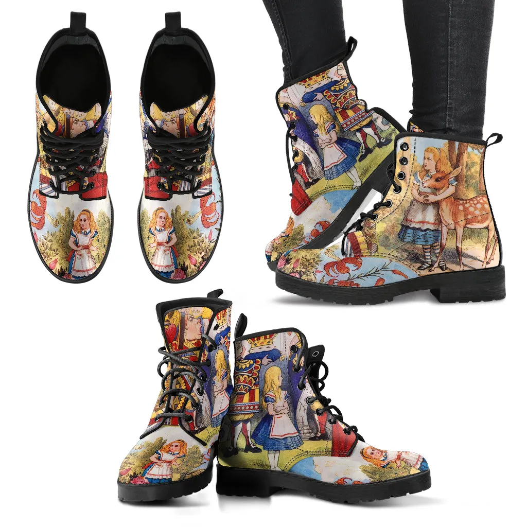 Vintage Alice In Wonderland Ankle Boots