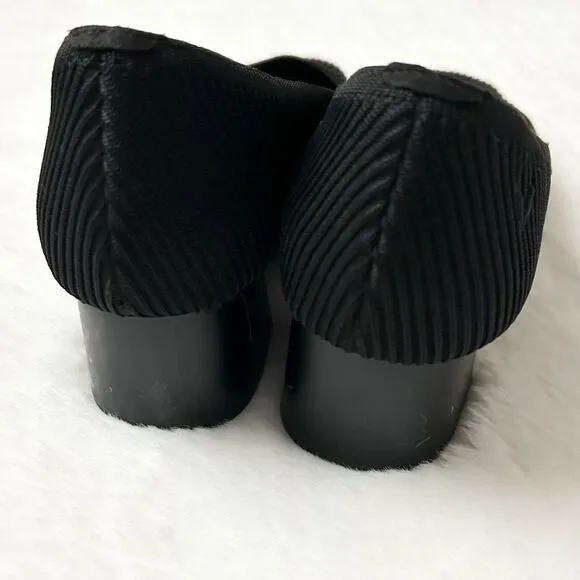 Vivaia Melody Square-Toe Chunky Block Heels Black Size 39 EU 8 US