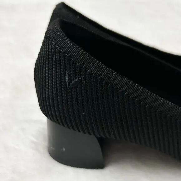 Vivaia Melody Square-Toe Chunky Block Heels Black Size 39 EU 8 US