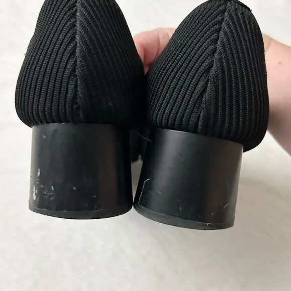 Vivaia Melody Square-Toe Chunky Block Heels Black Size 39 EU 8 US