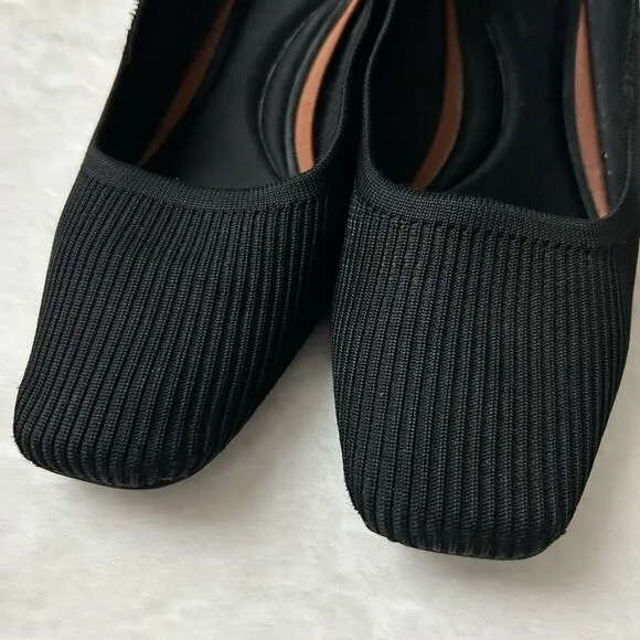 Vivaia Melody Square-Toe Chunky Block Heels Black Size 39 EU 8 US