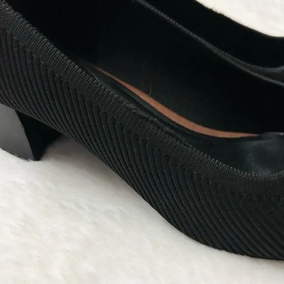 Vivaia Melody Square-Toe Chunky Block Heels Black Size 39 EU 8 US