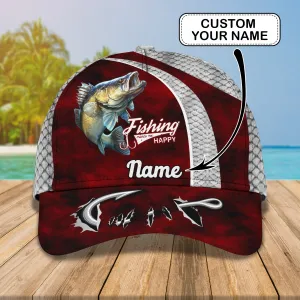 Walleye Fishing 13 - Personalize Name Cap  - Loop - Ntp-170