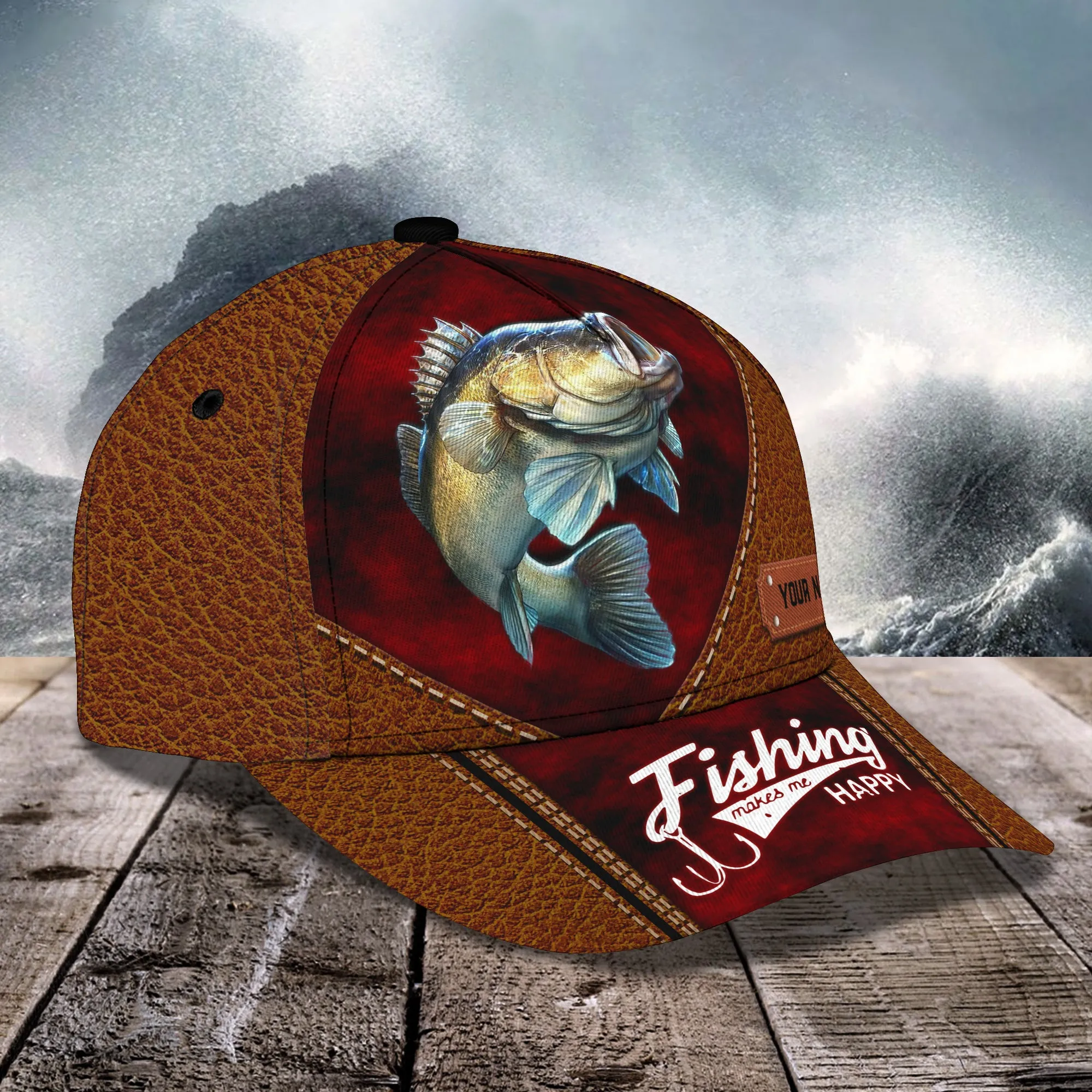 Walleye Fishing- Personalize Name Cap  - Loop - Ntp-255