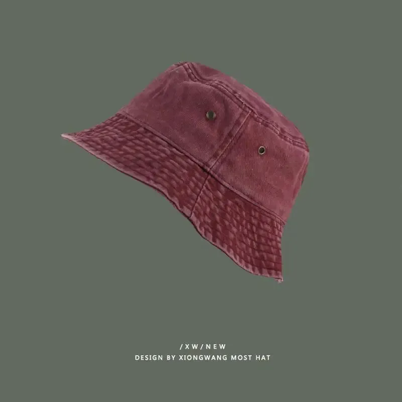 Washed Denim Vintage Bucket Hat - Fashionable Spring Summer Autumn Fisherman Cap for Women Men